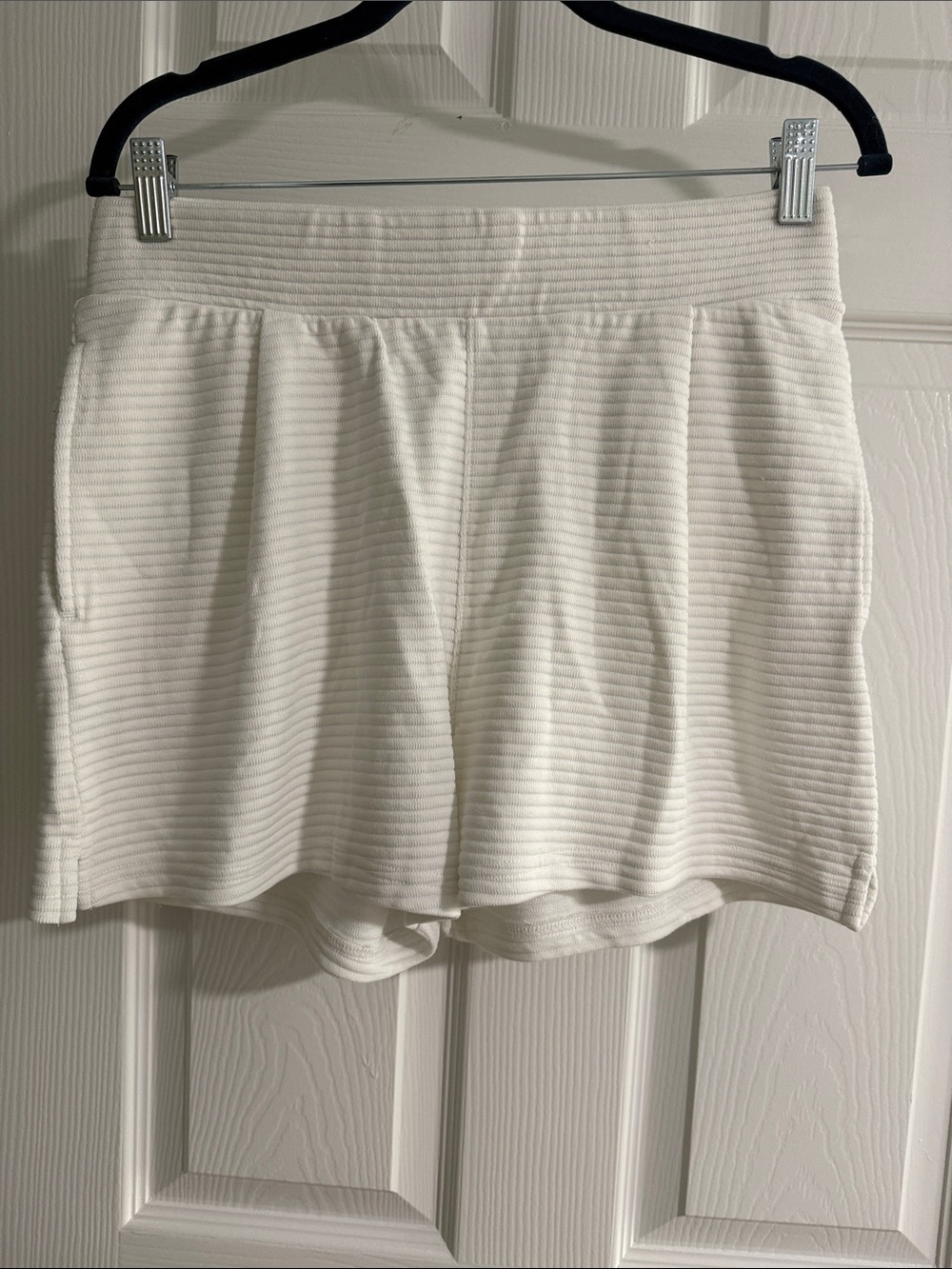 Travis Mathew Women's Ivory Ribbed Pull-On Athletic Shorts